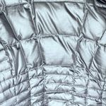 Eddie Bauer  Women's Silver Puffer Jacket with Faux Fur Hood – Size L Photo 4