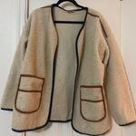 Paper Crane Sherpa Piping Trim Cardigan Photo 2