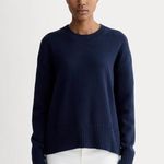 Everlane The Boxy Sweater in Everyday Cotton in Navy, Size Medium Photo 0