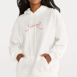 Aeropostale  Pink Bow Oversized Pullover Hoodie size‎ L Photo 0