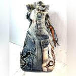 Cowgirl Dream Denim Designer Decorated Shoulder Bag Blue Photo 8