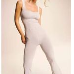 Free People Good Karma Flared Jumpsuit Athleisure Active Stretch Pilates Gray XS Photo 0