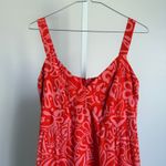 Anna Sui Anna Sui for Anthropologie Red Floral Print Silk Dress Size 6 Photo 1