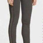 Vince Gray Leather Piped Legging Joggers Photo 0