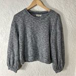 Madewell  | Textured Long Bell Sleeve Crewneck Sweatshirt Photo 3
