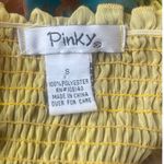 Y2K Pinky Tube Tunic Top Sz S Festival Sheer Paisley Boho Yellow Smocked Beach Photo 7