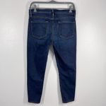 frame denim FRAME Le Skinny de Jeanne Cropped Distressed Dark Wash Denim Jeans Size 29 Photo 1