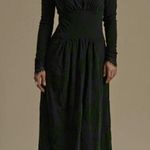 Flocked Mesh Lace Dress Green Size M Photo 1