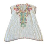 Johnny Was Petunia Embroidered Blouse Tunic Top Bohemian Boho Shirt Size Medium Photo 1