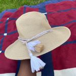 Seafolly  Australia Collapsible Fedora Sun Hat Adjustable Size O/S Gold Tassels Photo 1