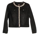 Monday Black Jeweled Denim Jacket Photo 3