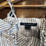 French Connection  Button Front Laich Striped RuffledTrim Midi Size Medium G0781 Photo 10