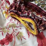 Anthropologie Fig & Flower Floral Top Medium Boho Artsy Red Colorful Peasant Photo 5