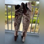Nwt Rouge Helium Taupe Velvet High Heeled Boots Women’s Size 11 Shoes Pink Photo 4