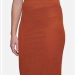 Calvin Klein  Mesh Knit Pencil Coordinating Midi Skirt Terra L EUC Photo 5