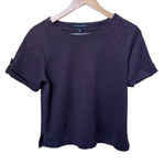 Banana Republic Chocolate Brown Faux Suede T-Shirt Size M Short Sleeve Photo 0