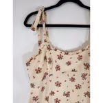 ZARA Womens Dress Beige Maxi Floral Ditsy Tank Smocked Linen Slit A Line Large Photo 7