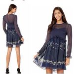 Ted Baker  Zumi Dress Pearl Print Navy Long Sleeve Photo 4
