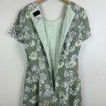 Vintage‎ Green Floral Short Sleeve Midi Dress Sz 8 Cottagecore Homestead Prairie Photo 6