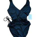 ANDIE NWT  The Belmar One Piece V Neck Swimsuit Removable Cups L Black #2915 Photo 4