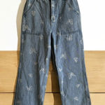 Simple Society Simple‎ Society Womens 5/27 Super High Rise Baggy Denim Jeans Butterfly Print Photo 0