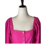 l*space L*  Dress Women Small Pink Linen Blend Square Neck Marina Button Front Mini Photo 3