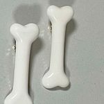 White Dog Bone Bones 2 Piece Set Pair Hair Clip Clips Accessory 🦴 Photo 0