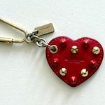 Coach Red Leather Heart with Studs Key Ring/Fob/ Bag Charm - 65180 Photo 0