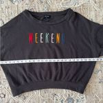 Blank Paige  Gray Cropped "Weekend" Long Sleeve Sweatshirt Size Medium‎ Photo 7