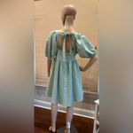 MARBLE Light Green Mini Dress with Puff Sleeves Size L Photo 3