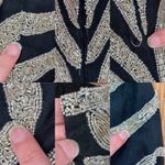 Vintage 1980s Black Beaded Silk Long Maxi Evening Gown Womens Medium Photo 10