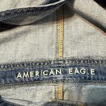 American Eagle Distressed Medium Wash Tomgirl Short Overalls Size L Photo 2