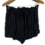 American Eagle Striped High Waisted Paperbag Shorts Black White Medium AE Black Photo 2