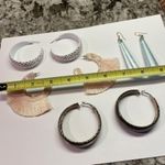 Lot Of 4 Large Statement Costume Earrings Pierced Dangle / Hoop Photo 9