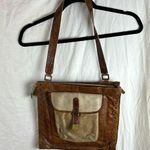 Vintage PRINCIPE Brown Leather COWHIDE PONY HAIR Satchel Crossbody Made in Italy Photo 0