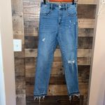 Anthropologie  Pilcro High Rise Distressed Raw Hem Cigarette Jeans Photo 2