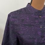 Chico's Chico’s oriental style shimmer printed mandarin collar Kaftan shirt jacket sz 8 Photo 4