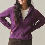 American Giant Women's Relaxed Classic Full Zip 2.0 Made in USA Size XS Purple Photo 0