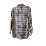 Burberry 109% silk blouse scribble check print sz 2 Photo 2