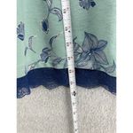 LOGO By Lori Goldstein LOGO Lounge Women's Hoodie Floral Blue Lace Hem Long Sleeve Size XS Cotton Blend Photo 7