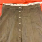 Abercrombie & Fitch green faux suede A-line skirt. Photo 5