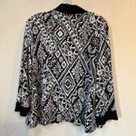 Vintage Aztec Daisy Print Cardigan Medium Black Photo 1