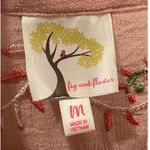 Anthropologie FIG AND FLOWER Dusty Peach Embroidered Floral Button Down Shirt Photo 1