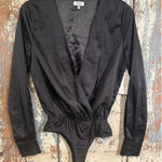 Tobi NWT Womens black wrap v-neck long sleeve body suit, size XS Photo 0