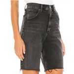 AGOLDE 90s Short Pinch Waist 27 Black High Rise Button Fly Raw Hem Jorts Shorts Photo 3