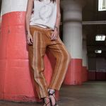 Free People Wide Yoke Pull On Pant In Mustard Combo Size XS Photo 3