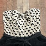 Maeve  Anthropologie Scottie Dog Strapless Romper Black White Size 6 Scotty Photo 3