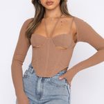 White Fox Boutique WHITE FOX Next To Me Long Sleeve Crop Mocha Photo 0