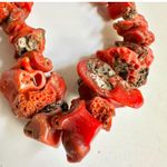 Italian Red Coral Nugget Necklace with Sterling Clasp Photo 6