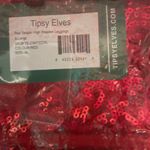 Tipsy Elves  Vibrant Red and Shimmering Silver Sequin Set Women’s XL Leggings NWT Photo 3